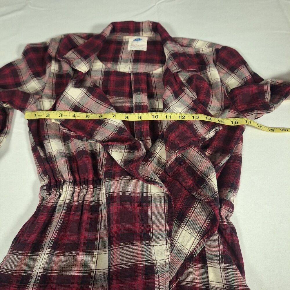 Wild Blue By Sadie Robinson Red White Plaid Cardigan Tie Front Cabincore Size S - Picture 5 of 12